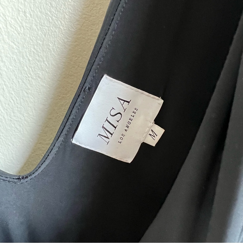 Misa Los Angeles Black Leza Draped Jersey Tank Dress, Size Medium - Picture 12 of 13